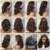 300% Density Double Drawn Bouncy Curly 13x4 Transparent Lace Full Frontal Wig